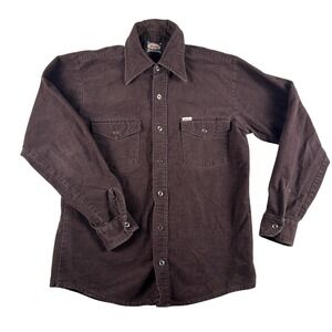 Vintage OshKosh B'gosh Shirt Mens Small Twill Flannel Long Sleeve Button Up 70s